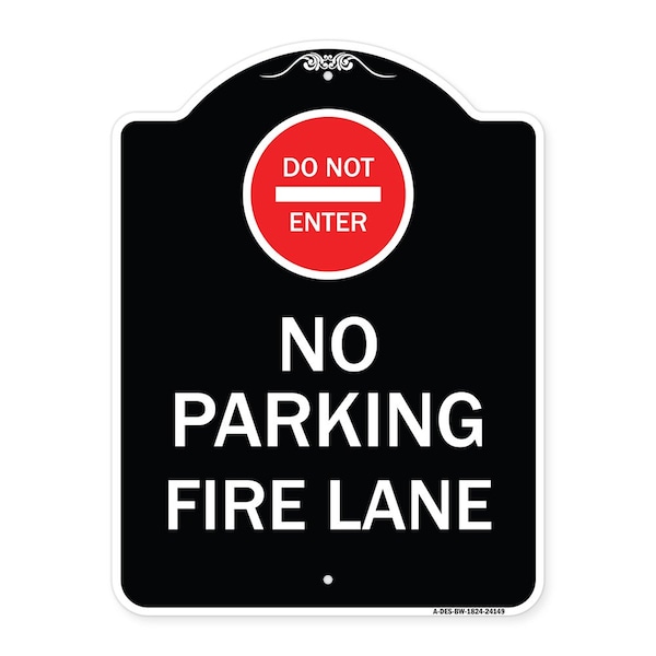 Signmission Do Not Enter No Parking Fire Lane W/ Graphic Heavy-Gauge Aluminum Sign, 24" x 18", BW-1824-24149 A-DES-BW-1824-24149 - main